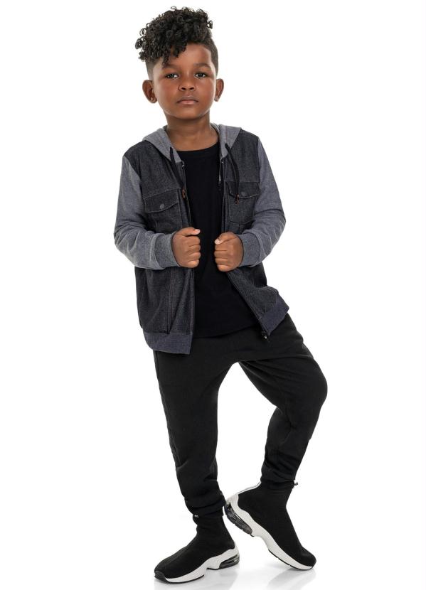 Quimby - Jaqueta Infantil em Moletom Preto 4