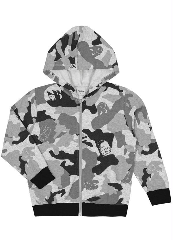 Rovi Kids - Jaqueta Infantil Masculina Camuflada Preto