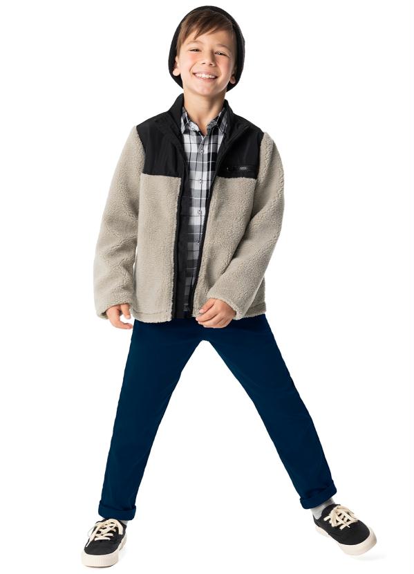 Malwee Kids - Jaqueta Infantil Menino Pelo Fake Bege 2