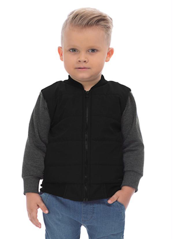 Up Baby - Jaqueta Masculina Moletom Infantil Preto