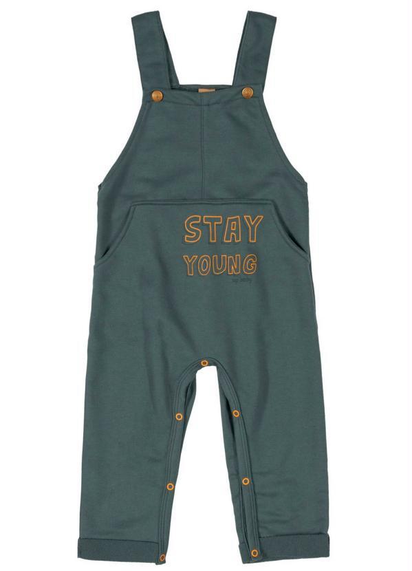 Up Baby - Jardineira Inverno em Moletom Verde