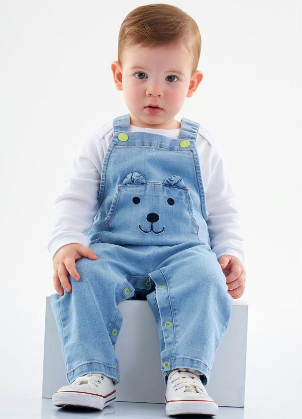 Jardineira Roupas De Bebe Jeans Bebê Menino Camisa Jeans Para Bebe