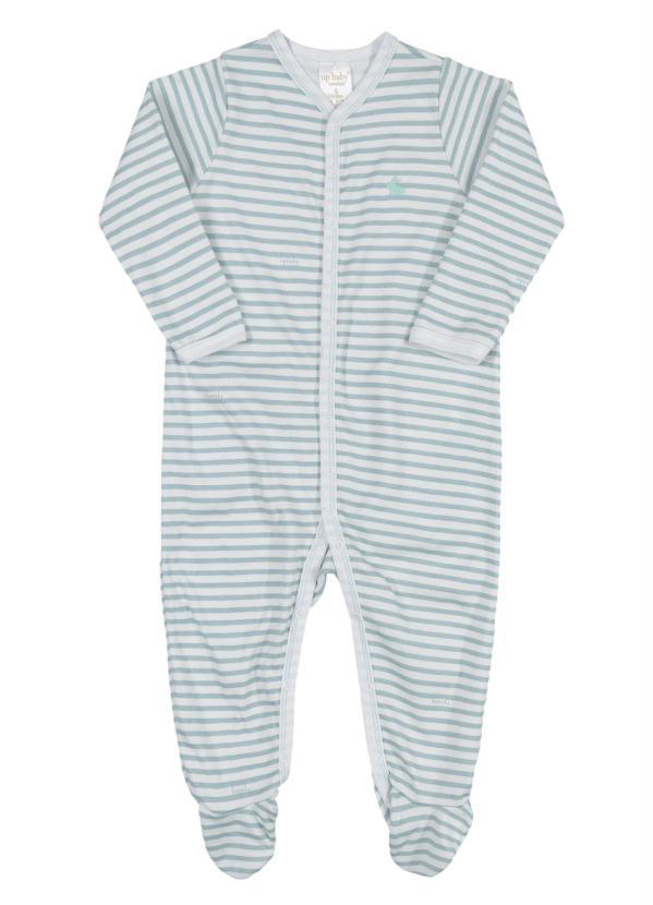 Up Baby - Macacão Listrado Bebê Menino Off White