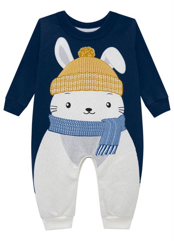 Brandili Baby - Macacão Menino com Estampa de Coelhinho Azul