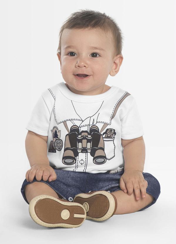 Rovi Kids - Macaquinho Infantil Binóculo Branco