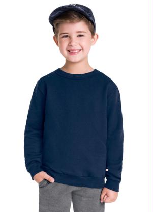 Brandili - Blusão Infantil Menino Moletom Azul - BRANDILI
