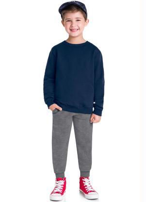Brandili - Blusão Infantil Menino Moletom Azul - BRANDILI
