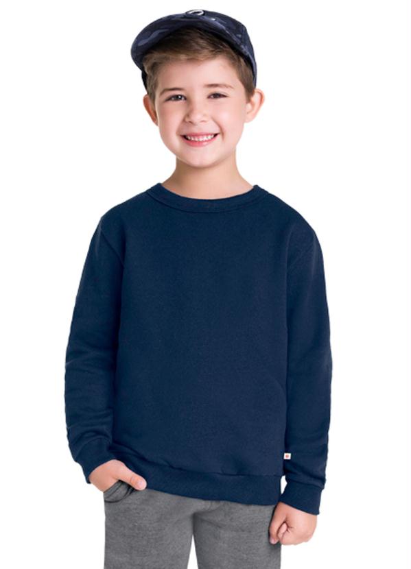 Brandili - Blusão Infantil Menino Moletom Azul