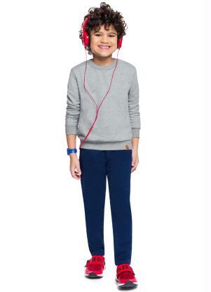 Brandili - Blusão Infantil Menino Moletom Cinza - BRANDILI