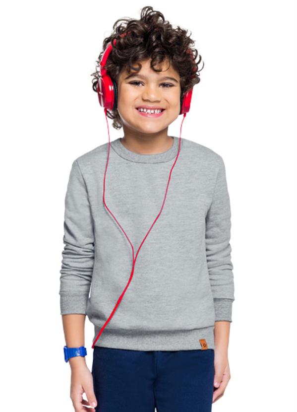 Brandili - Blusão Infantil Menino Moletom Cinza