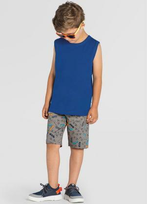 Brandili - Regata Infantil Menino Malha Azul - BRANDILI