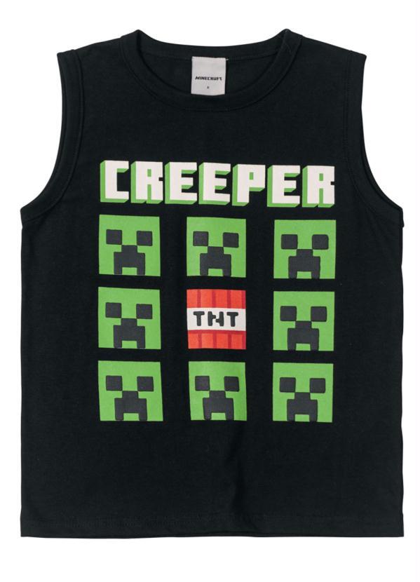 Brandili - Regata Infantil Unissex Minecraft Preto 3