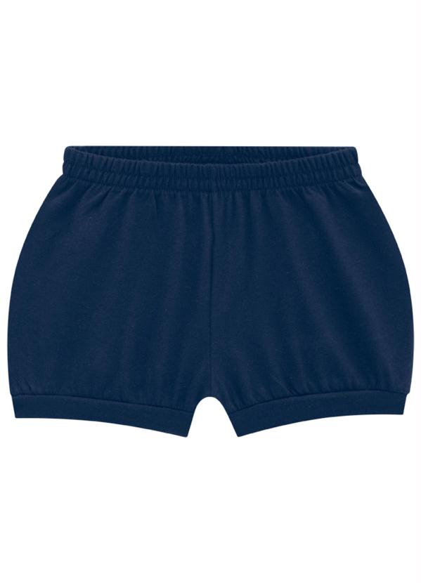 Brandili - Shorts Bebê Unissex Básico Azul