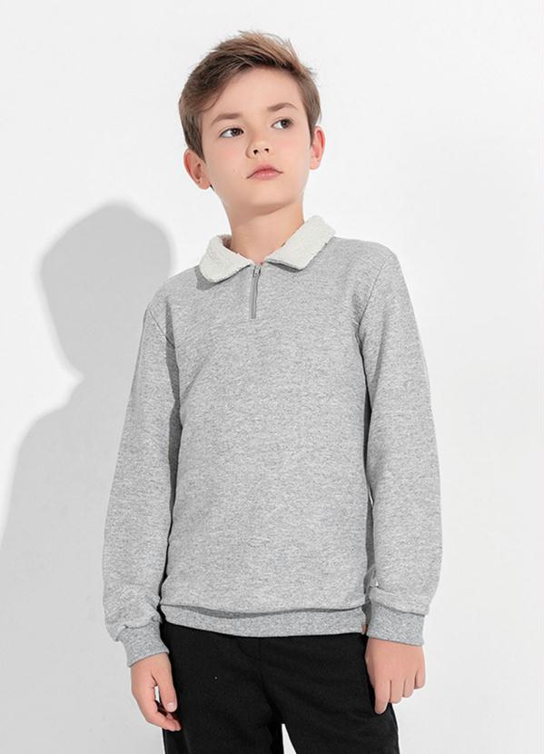 Kolormagic - Casaco Infantil Mescla Gola com Pelo e Zíper