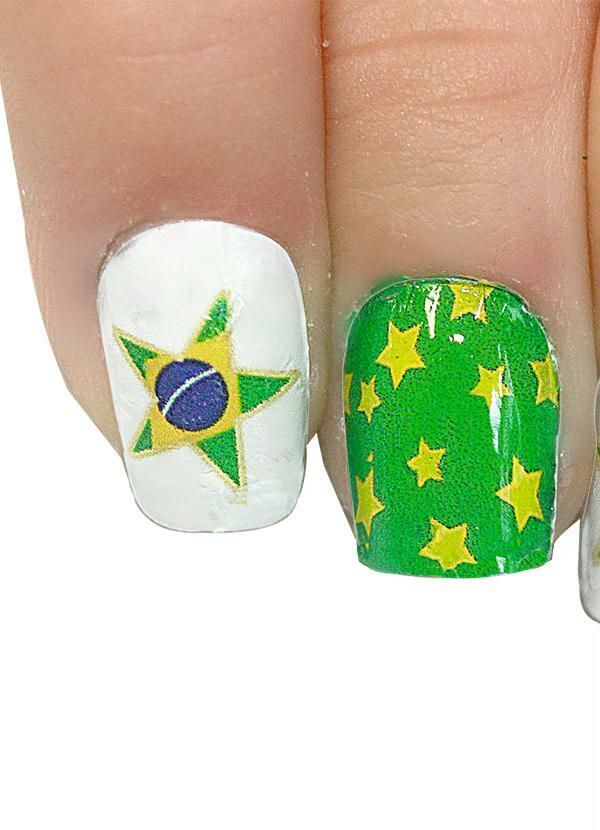 Lar e Lazer - Adesivo para Unha Bandeira do Brasil