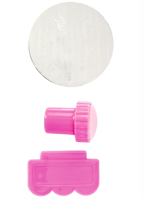 Lar e Lazer - Carimbo para Unhas 3 Peças Rosa