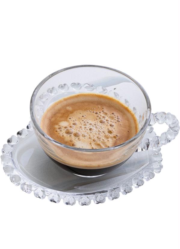 Lar e Lazer - Xícara e Pires Coração 2 Peças Vidro