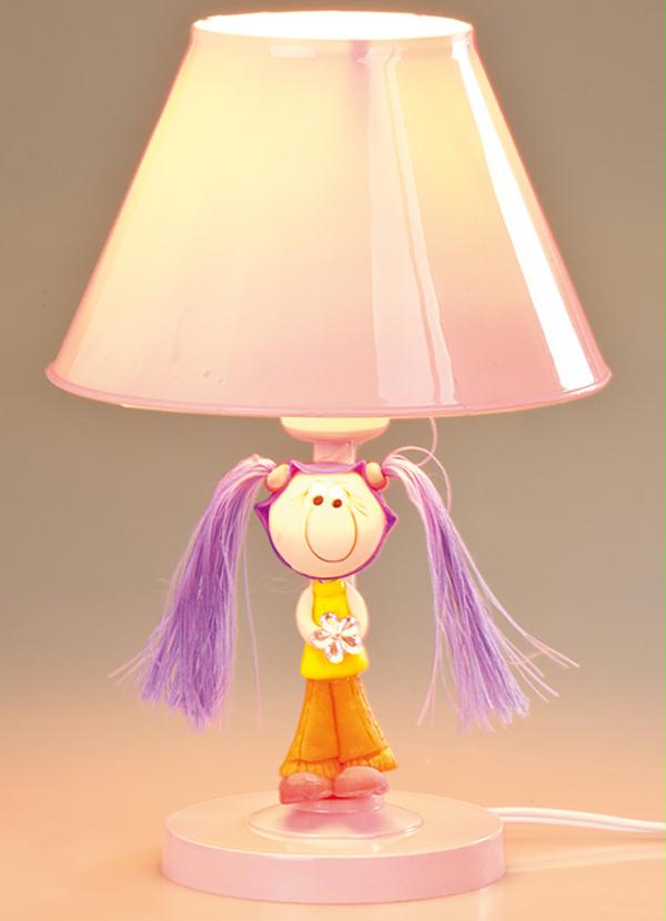 Lar e Lazer - Abajur Rosa com Menina de Biscuit 2