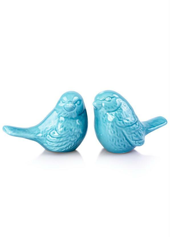 Lar e Lazer - Enfeite Casal de Passarinhos Azul