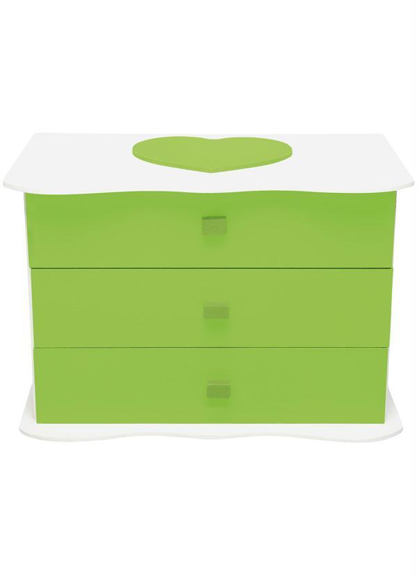 Lar e Lazer - Estante com 3 Gavetas Verde/Branca