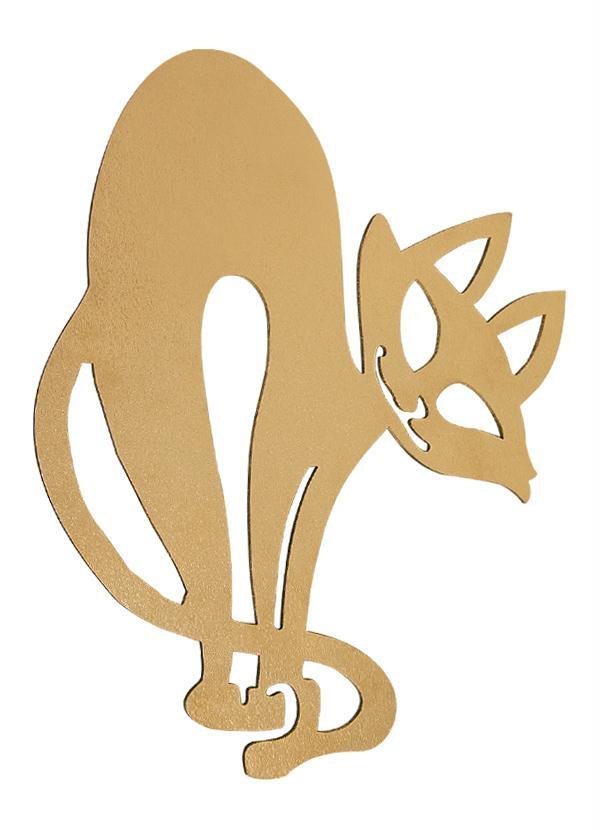 Lar e Lazer - Gato Bravo para Decoração Dourado