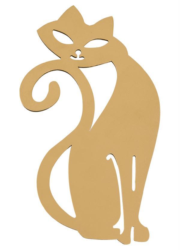 Lar e Lazer - Gato Sentado para Decoração Dourado