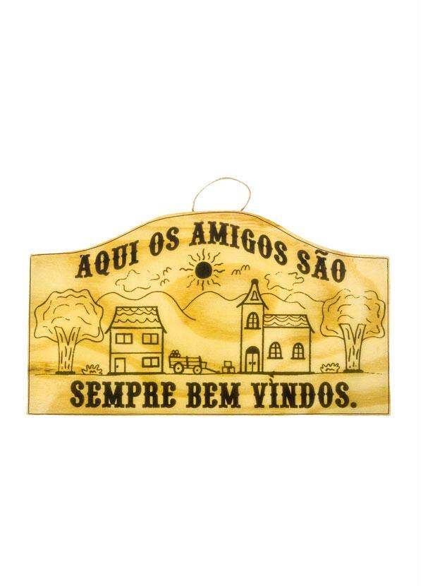 Lar e Lazer - Placa de Boas Vindas Aos Amigos