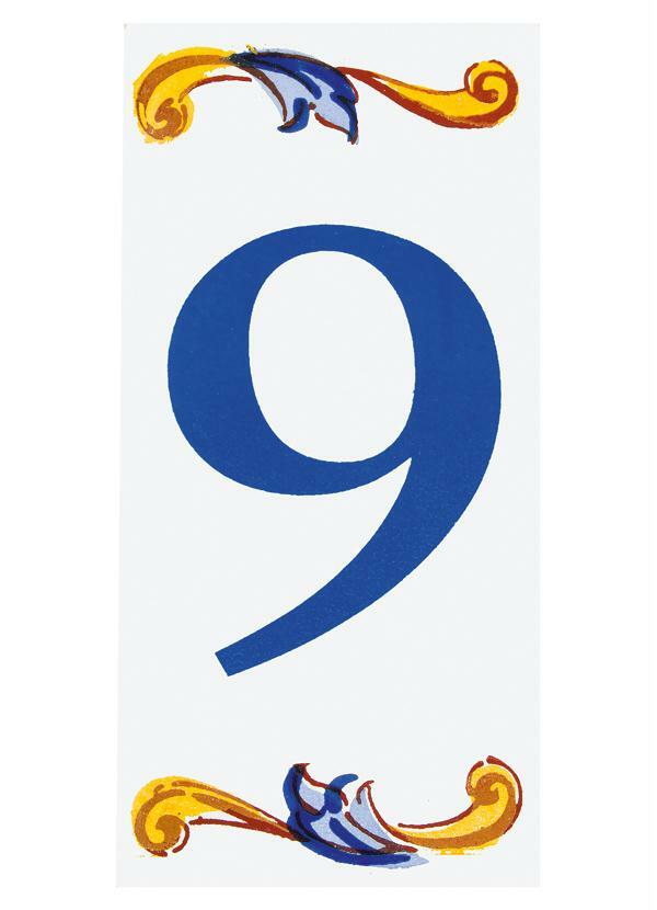 Lar e Lazer - Placa Indicativa Numeral Nove