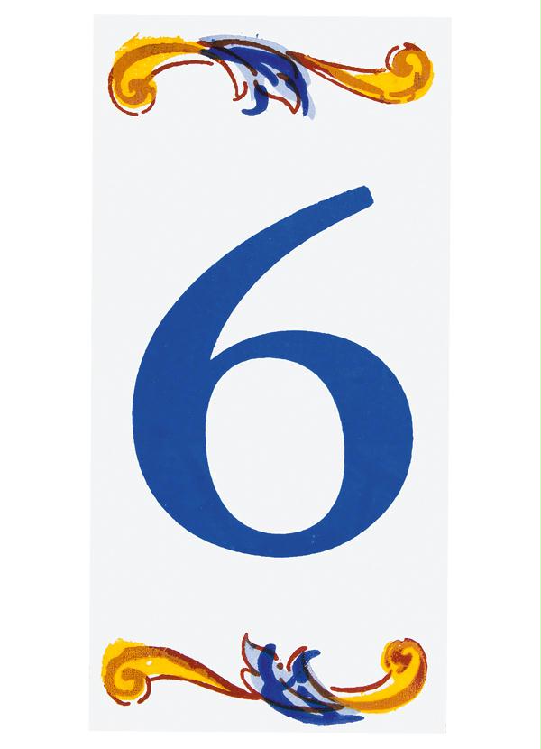 Lar e Lazer - Placa Indicativa Numeral Seis