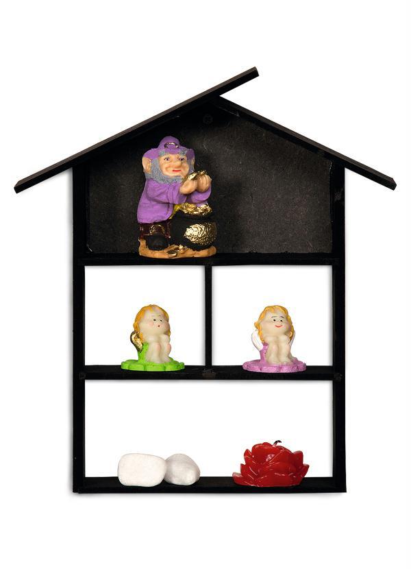 Lar e Lazer - Porta Bibelô de Casinha Preto