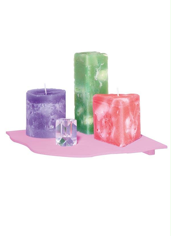 Lar e Lazer - Prateleira de Canto Ondulada Lilás 2