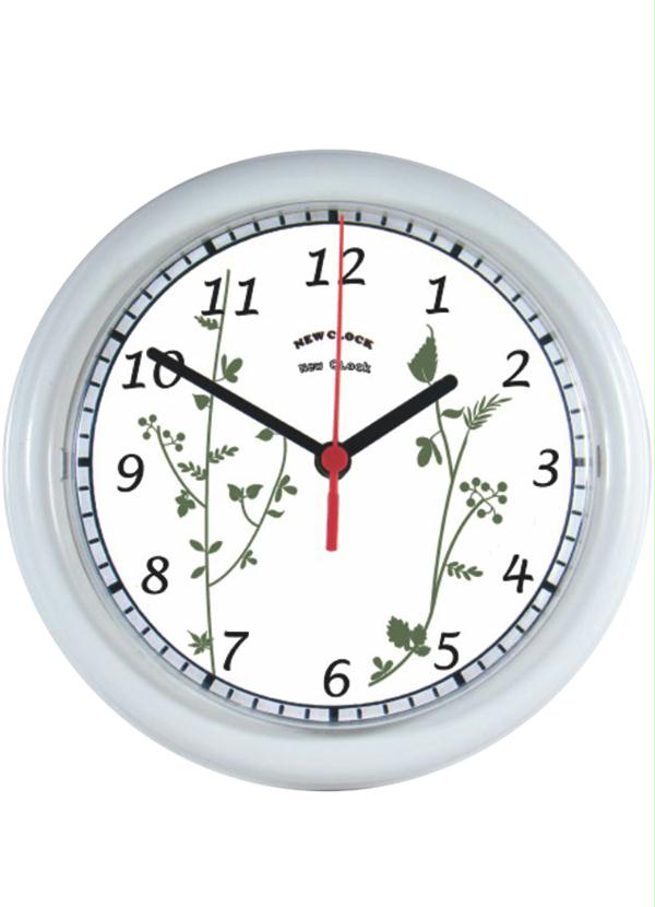 Lar e Lazer - Relógio Flores Verdes Branco