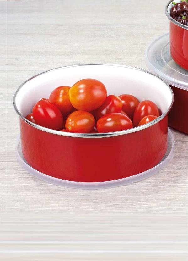 Lar e Lazer - Kit 3 Potes Agatha Vermelho