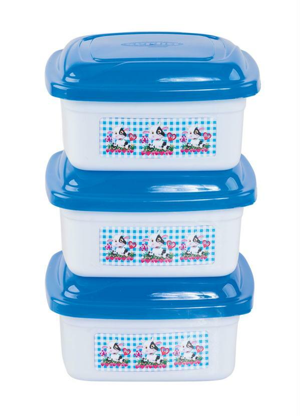 Lar e Lazer - Kit 3 Potes Quadrados Vaquinha