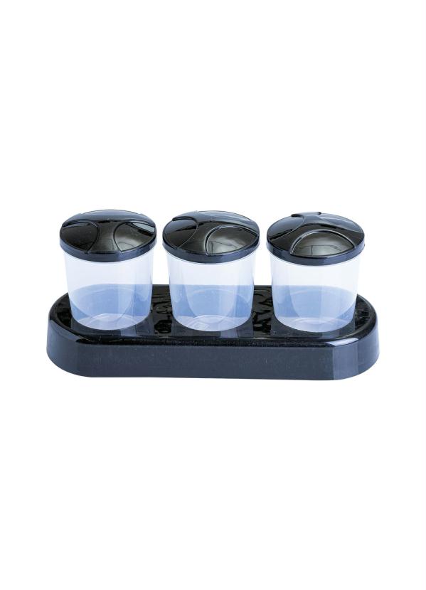 Lar e Lazer - Kit Potes Condimentos com Suporte 3 Peças 2
