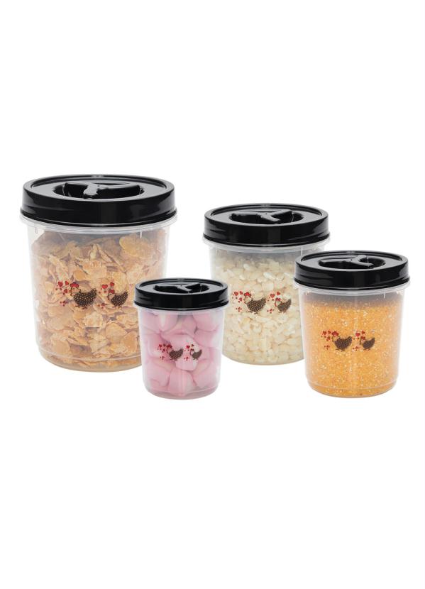 Lar e Lazer - Kit Potes Mantimentos Galinha 4 Potes