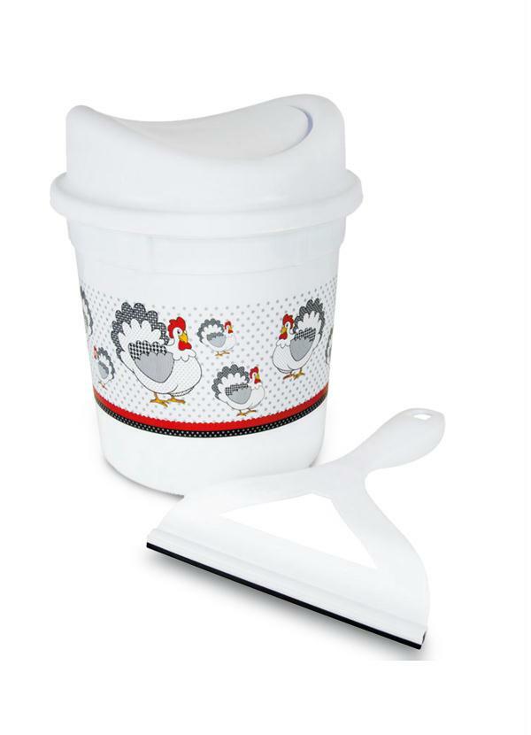 Lar e Lazer - Kit Lixeira Decorada e Rodo