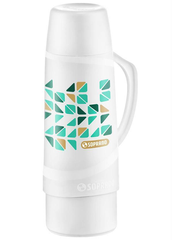 Soprano - Garrafa Térmica Estampada Branca Soprano