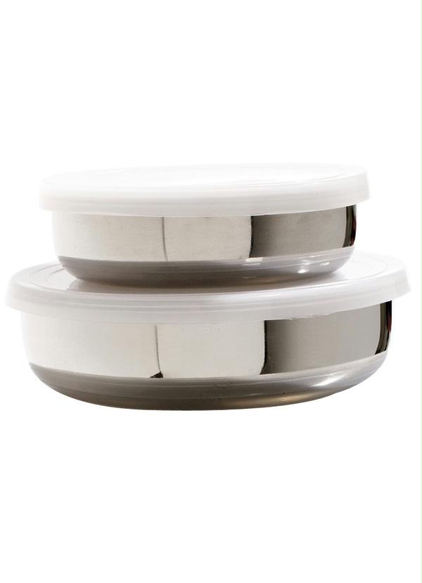 Lar e Lazer - Kit 2 Potes Inox com Tampa