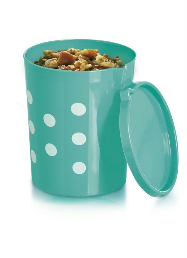 Lar e Lazer - Pote em Plástico 500 Ml Turquesa com Poá Branco