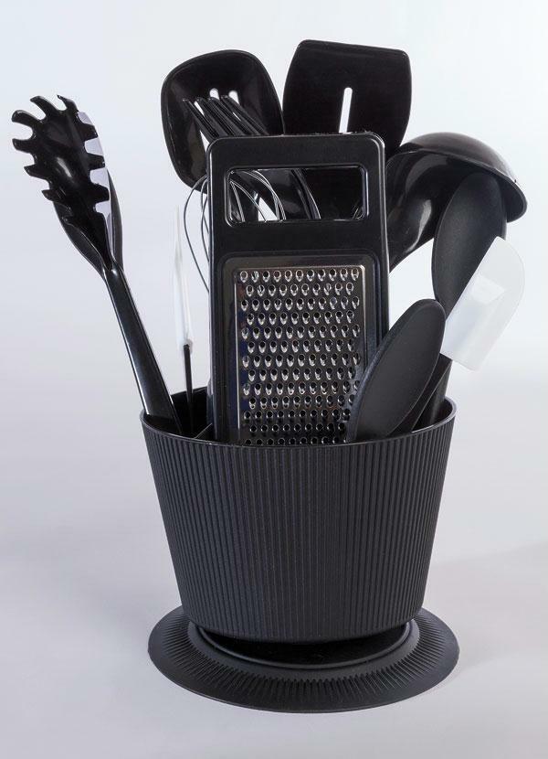 Lar e Lazer - Conjunto de Utensílios de Cozinha Preto