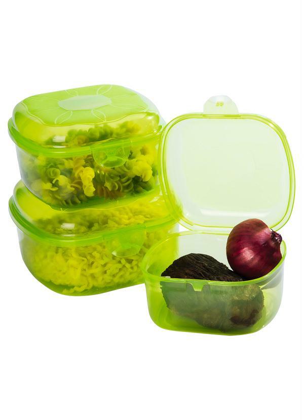 Lar e Lazer - Kit 3 Potes Tampa Trava Fácil Verde