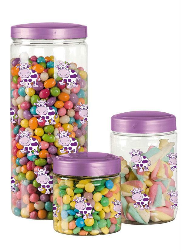 Lar e Lazer - Kit 3 Potes Transparentes com Tampa