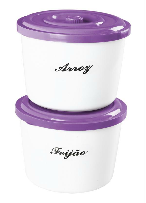 Lar e Lazer - Kit de Potes com Tampa Roxo para Feijão e Arroz