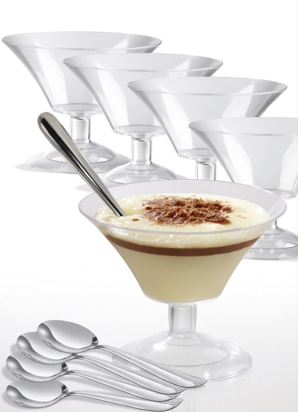 Lar e Lazer - Kit Taças e Colheres Transparente com 10 Peças