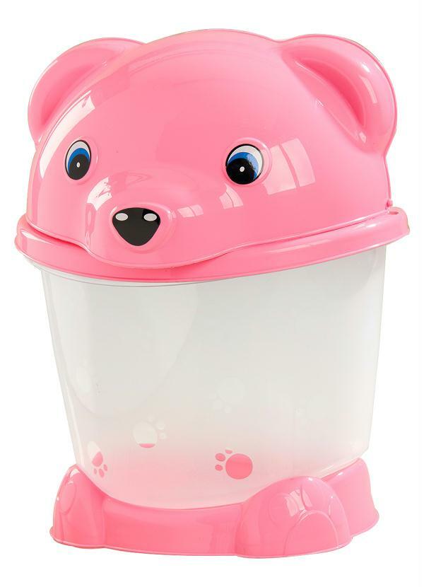 Lar e Lazer - Lixeira de Urso Infantil Menino Rosa
