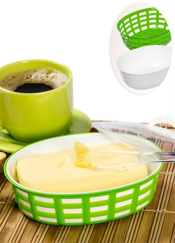 Lar e Lazer - Mateigueira e Cesto de Pão Verde/Branco