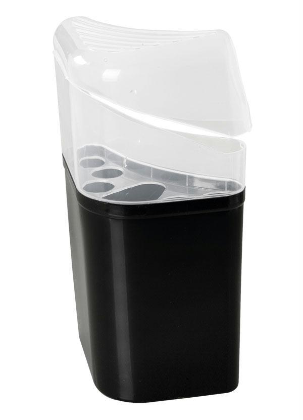 Lar e Lazer - Porta Escova de Dente Preto com Tampa