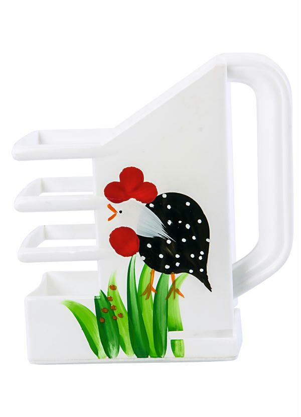 Lar e Lazer - Porta Leite Pintado a Mão Galinha Branco