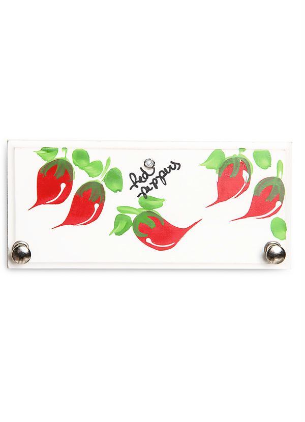 Lar e Lazer - Porta Pano de Prato Pintado a Mão Pimenta Branco